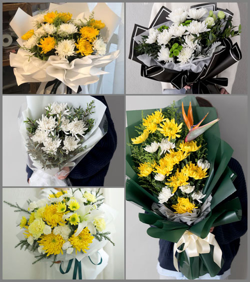 山东莱芜莱城区苗山镇漫道村白事花束代送